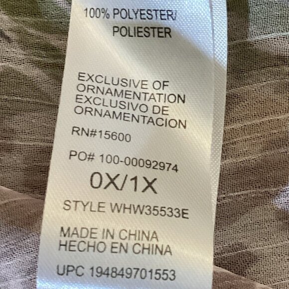 Democracy Bell Sleeve Open Kimono Colorful Animal Print Sz 0X/1X #313E - Picture 6 of 7